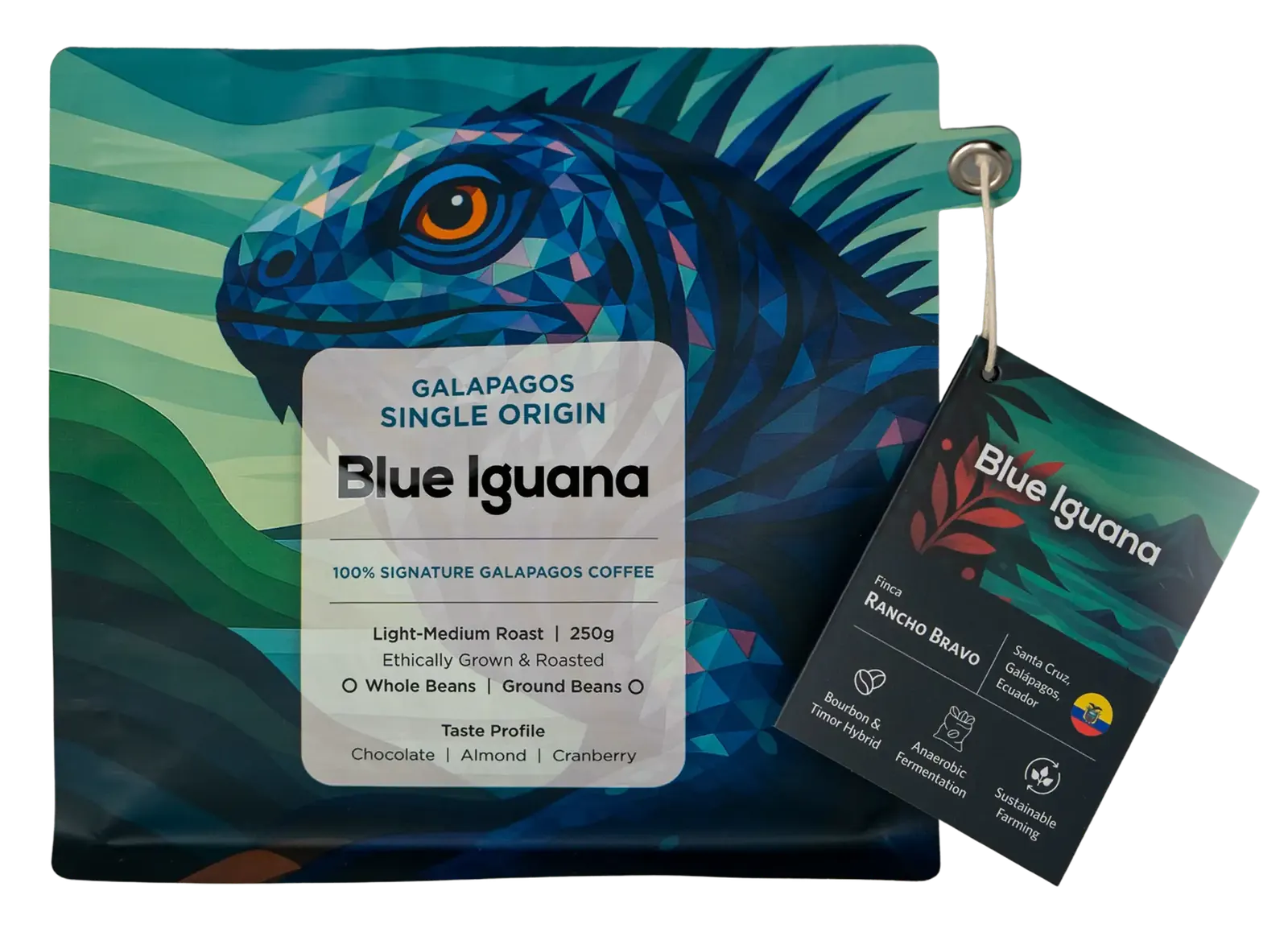 Bolsa de café Blue Iguana, tueste medio claro, 250 g