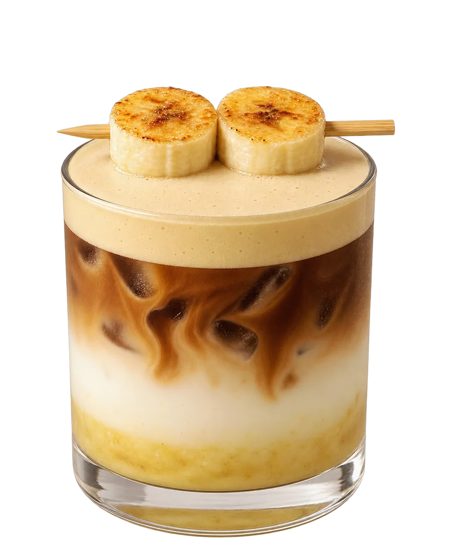Latte helado de plátano