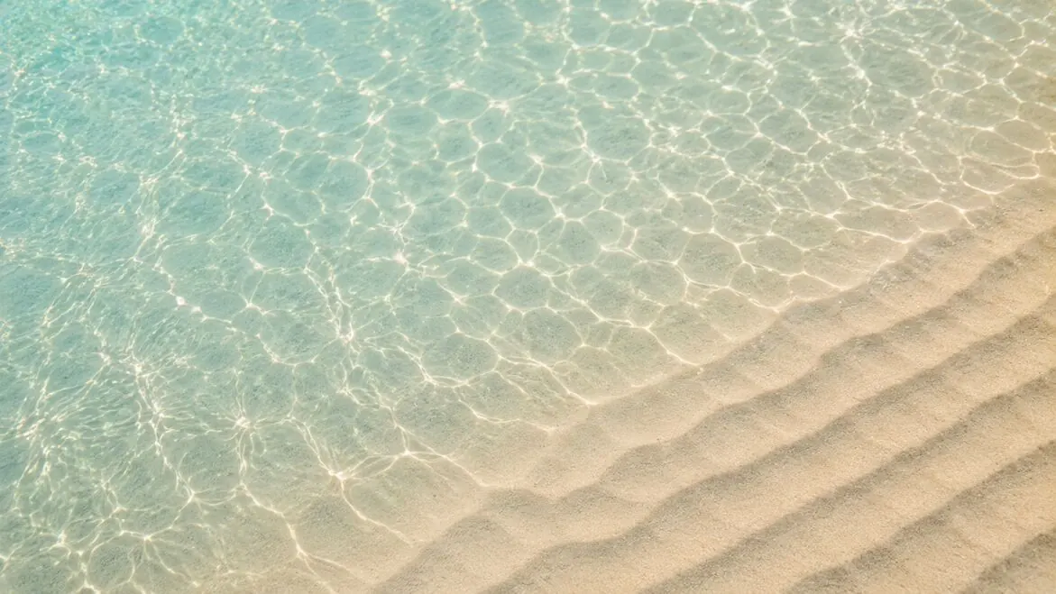 Clear shallow water over volcanic rock in Galápagos